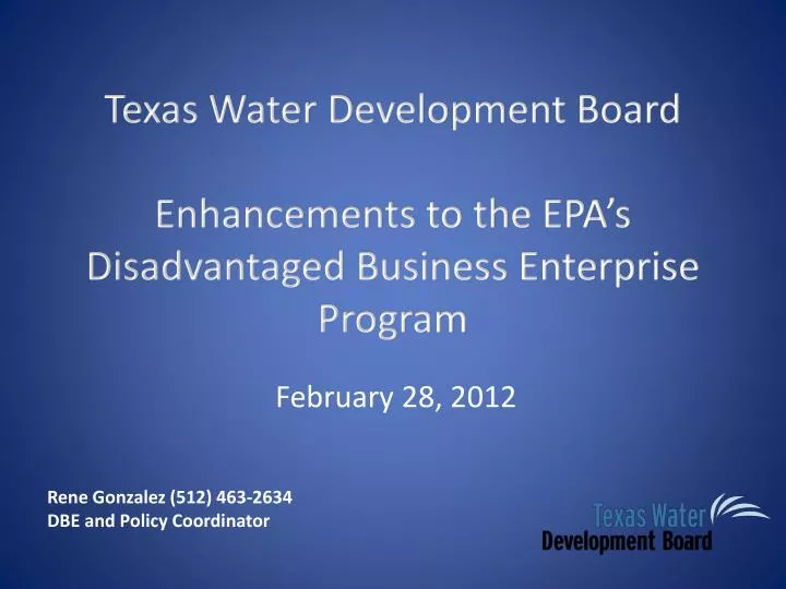 texas water development board enhancements to the epa s disadvantaged business enterprise program