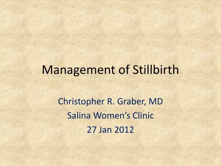 management of stillbirth