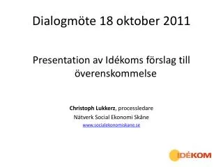 dialogm te 18 oktober 2011