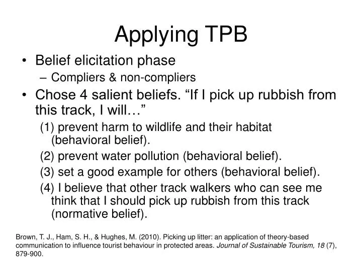 applying tpb