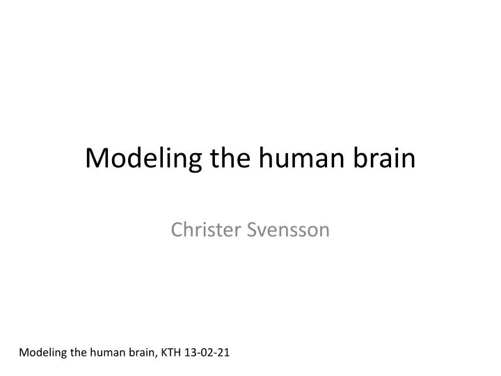 modeling the human brain