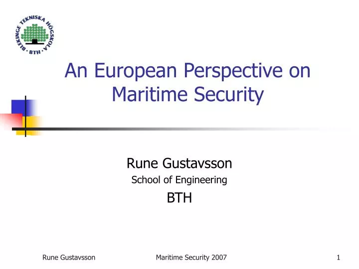 an european perspective on maritime security