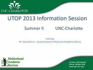 UTOP 2013 Information Session