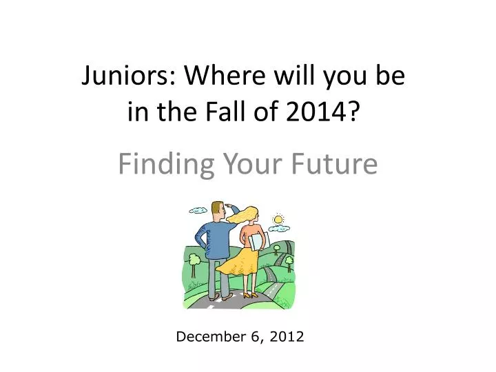 juniors where will you be in the fall of 2014