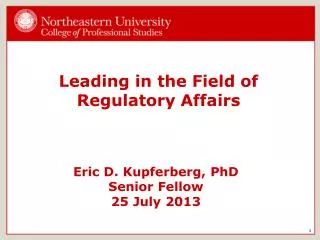 Leading in the Field of Regulatory Affairs