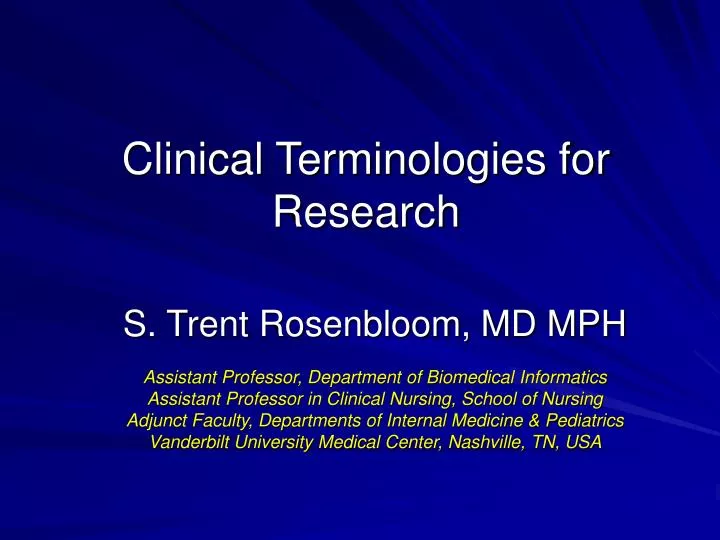 clinical terminologies for research