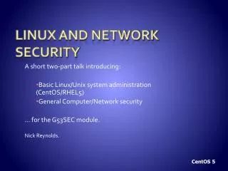 Linux and network security
