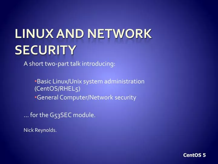 linux and network security