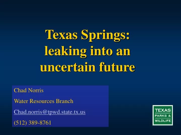 texas springs leaking into an uncertain future