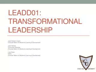 LEADD01: Transformational Leadership
