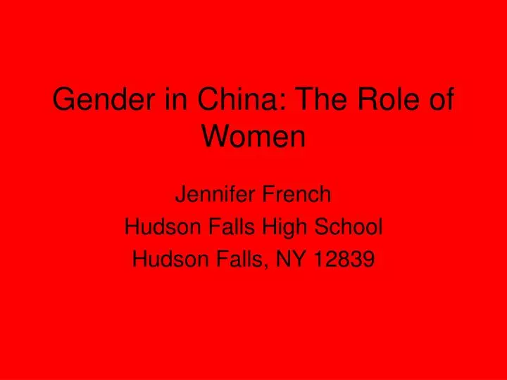 gender in china the role of women