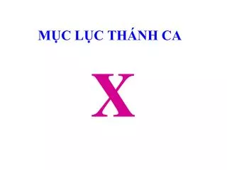 MỤC LỤC THÁNH CA