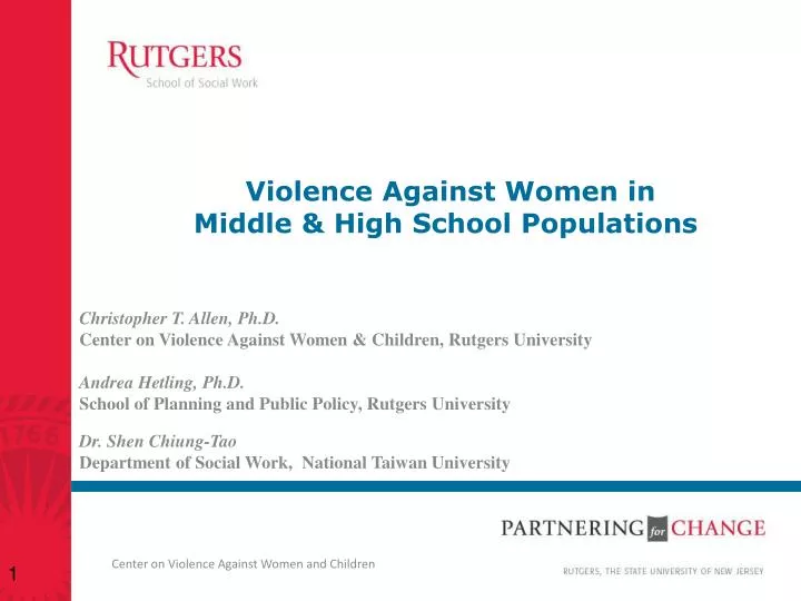 v iolence against women in middle high school populations