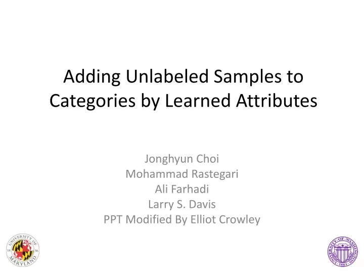 adding unlabeled samples to categories by learned attributes