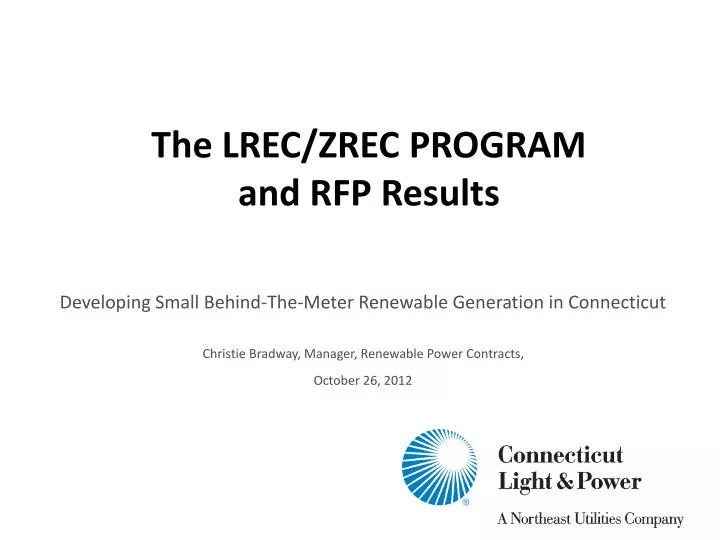 the lrec zrec program and rfp results