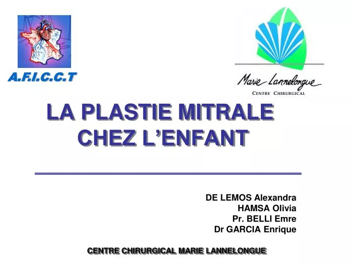 la plastie mitrale chez l enfant