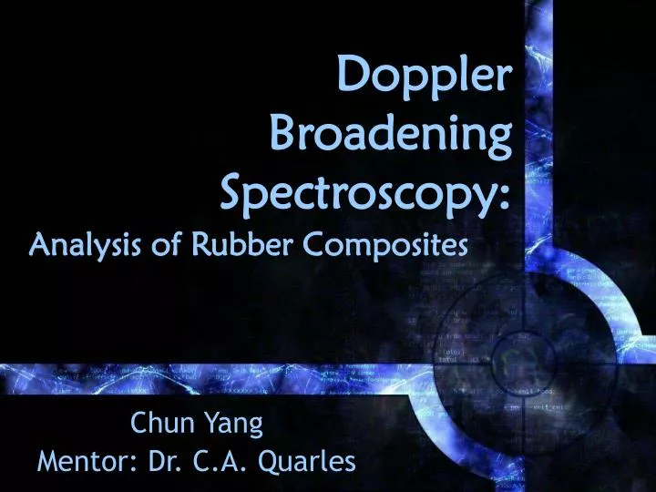 doppler broadening spectroscopy