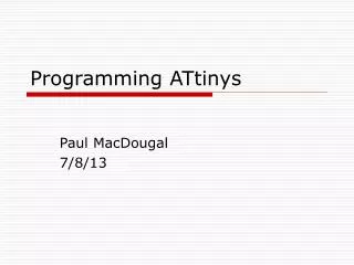 Programming ATtinys