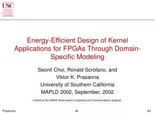 Energy-Efficient Design of Kernel Applications for FPGAs Through Domain-Specific Modeling