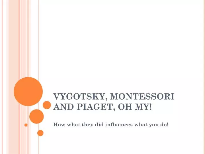 vygotsky montessori and piaget oh my