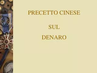 precetto cinese sul denaro