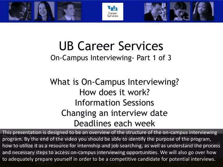 ub career services on campus interviewing part 1 of 3