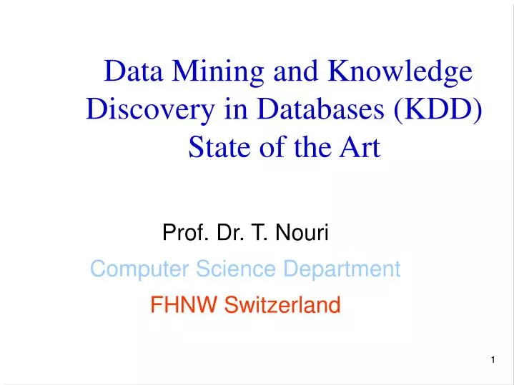 data mining and knowledge discovery in databases kdd state of the art
