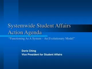 Systemwide Student Affairs Action Agenda