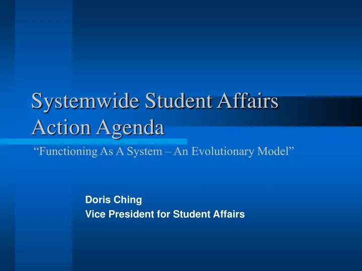 systemwide student affairs action agenda