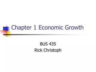 Chapter 1 Economic Growth
