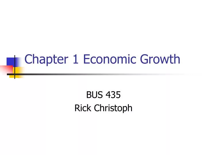 chapter 1 economic growth