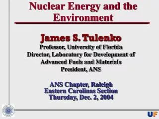 Nuclear Energy and the Environment