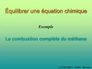 quilibrer une quation chimique