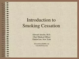 Introduction to Smoking Cessation