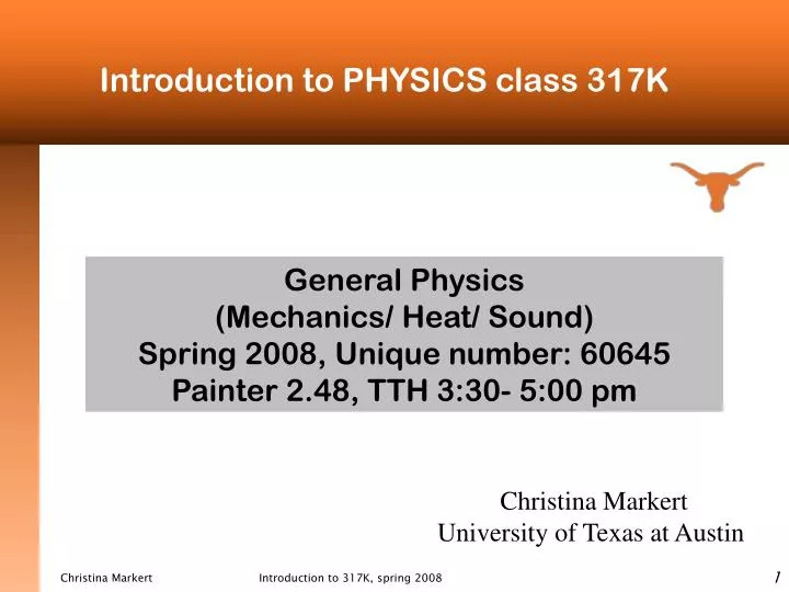 introduction to physics class 317k