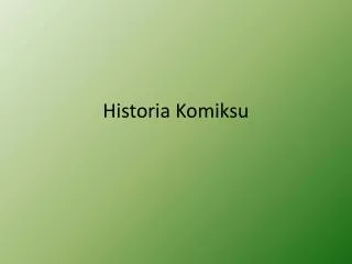 historia komiksu