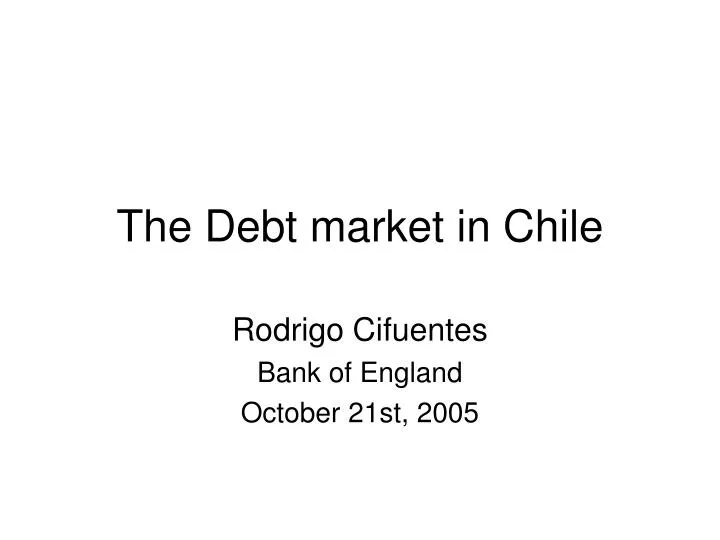 the debt market in chile