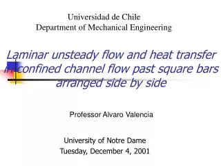 Laminar unsteady flow and heat transfer in confined channel flow past square bars arranged side by side