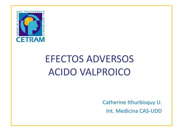 efectos adversos acido valproico