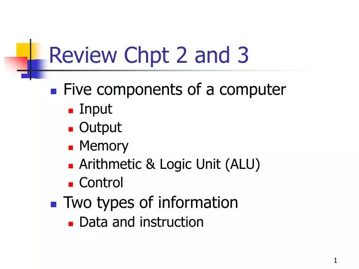 review chpt 2 and 3