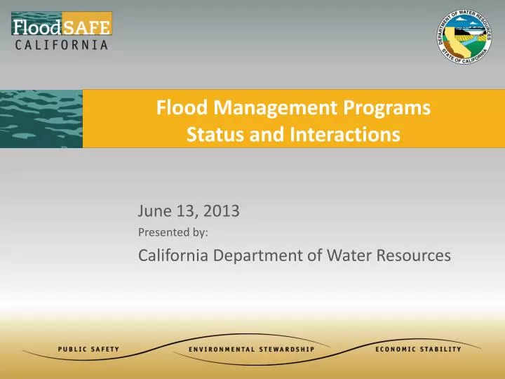 flood management programs status and interactions