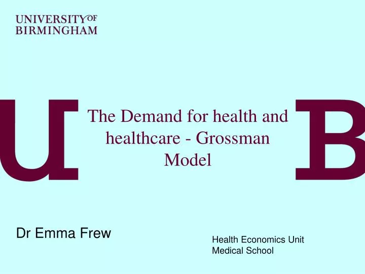 the demand for health and healthcare grossman model