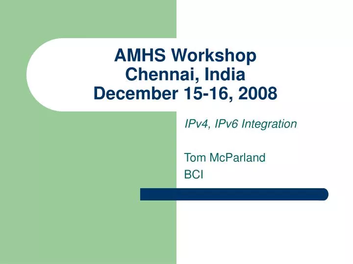 amhs workshop chennai india december 15 16 2008