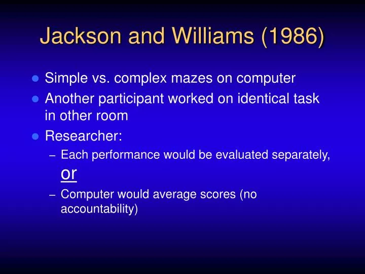 jackson and williams 1986