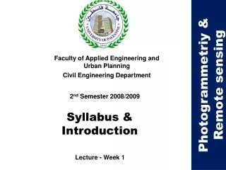Syllabus &amp; Introduction