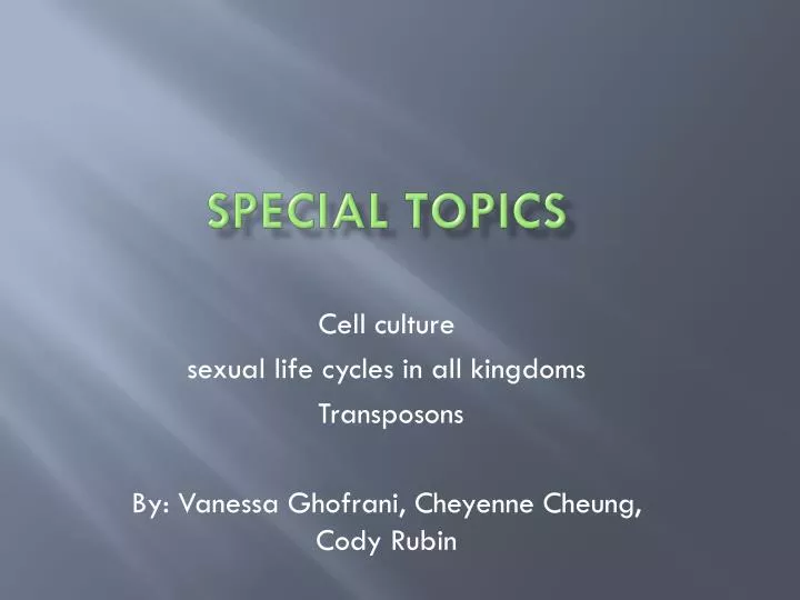 special topics