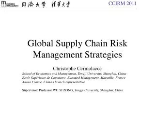 Global Supply Chain Risk Management Strategies