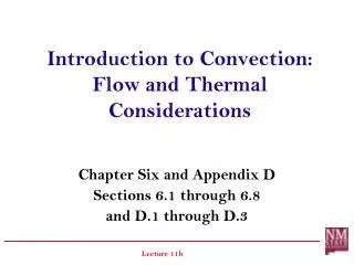 Introduction to Convection: Flow and Thermal Considerations