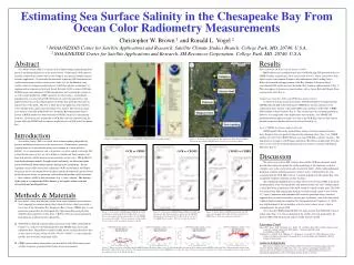 Estimating Sea Surface Salinity in the Chesapeake Bay From Ocean Color Radiometry Measurements