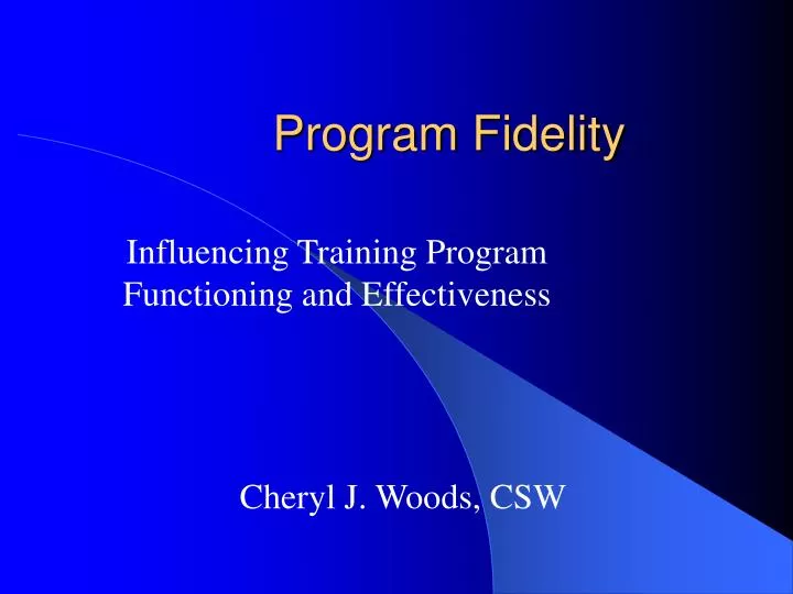 program fidelity